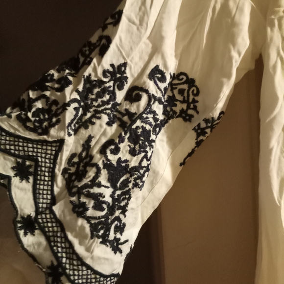 Striped Ruffle V-Neck Blouse - Picture 12 of 13